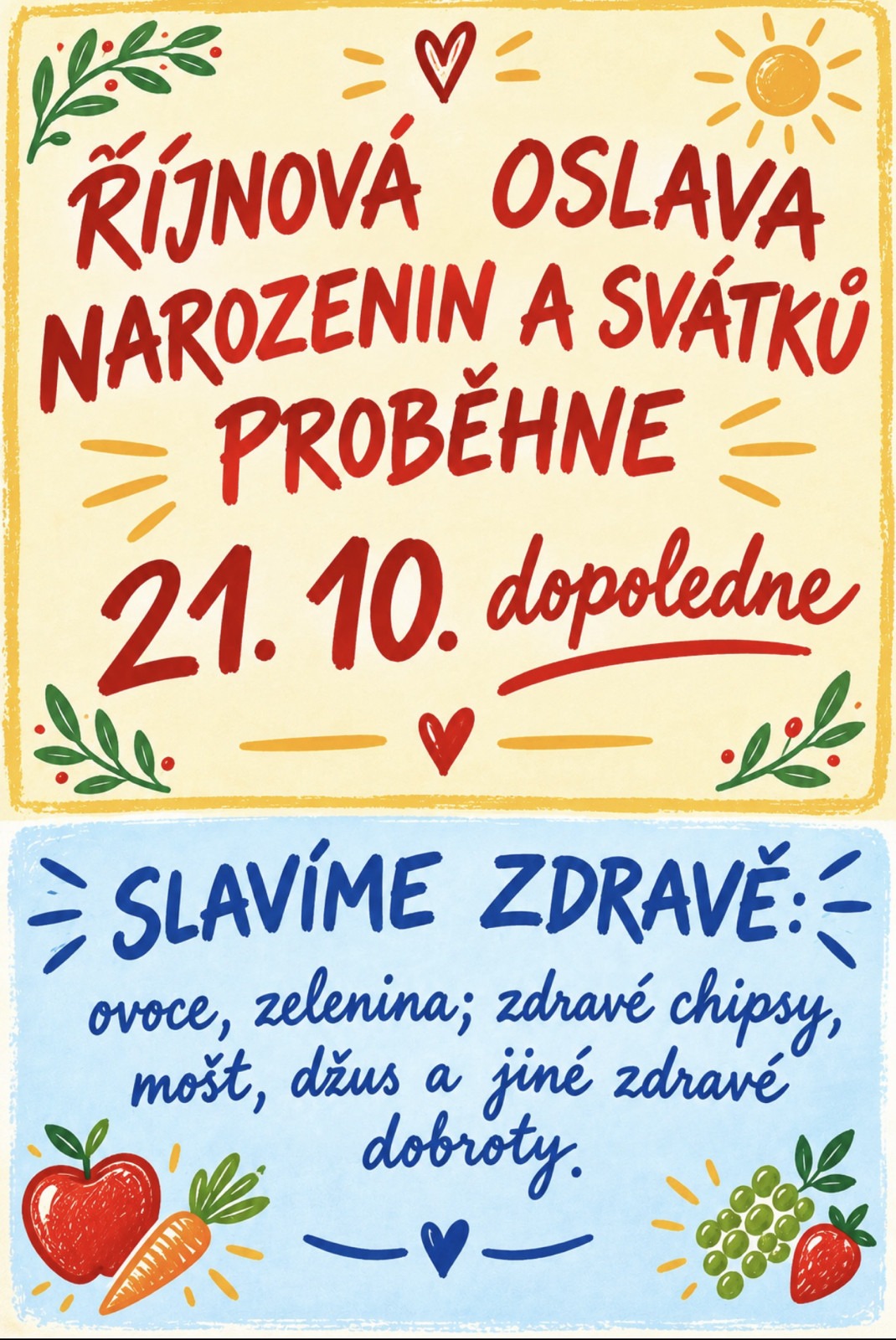 Oslavy narozenin a svátků u Včeliček