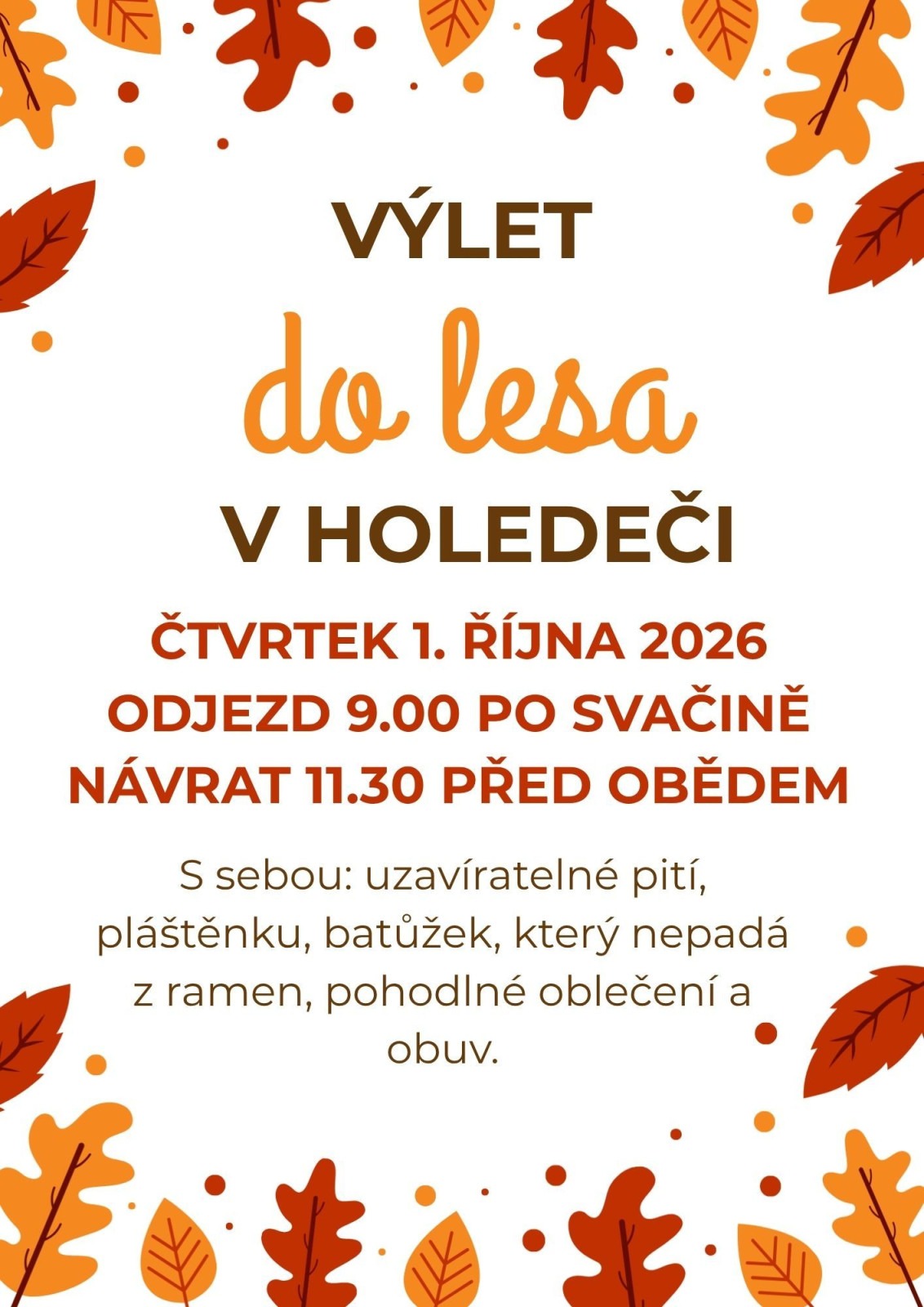 Výlet do lesa - třídy Veverky a Ježečci